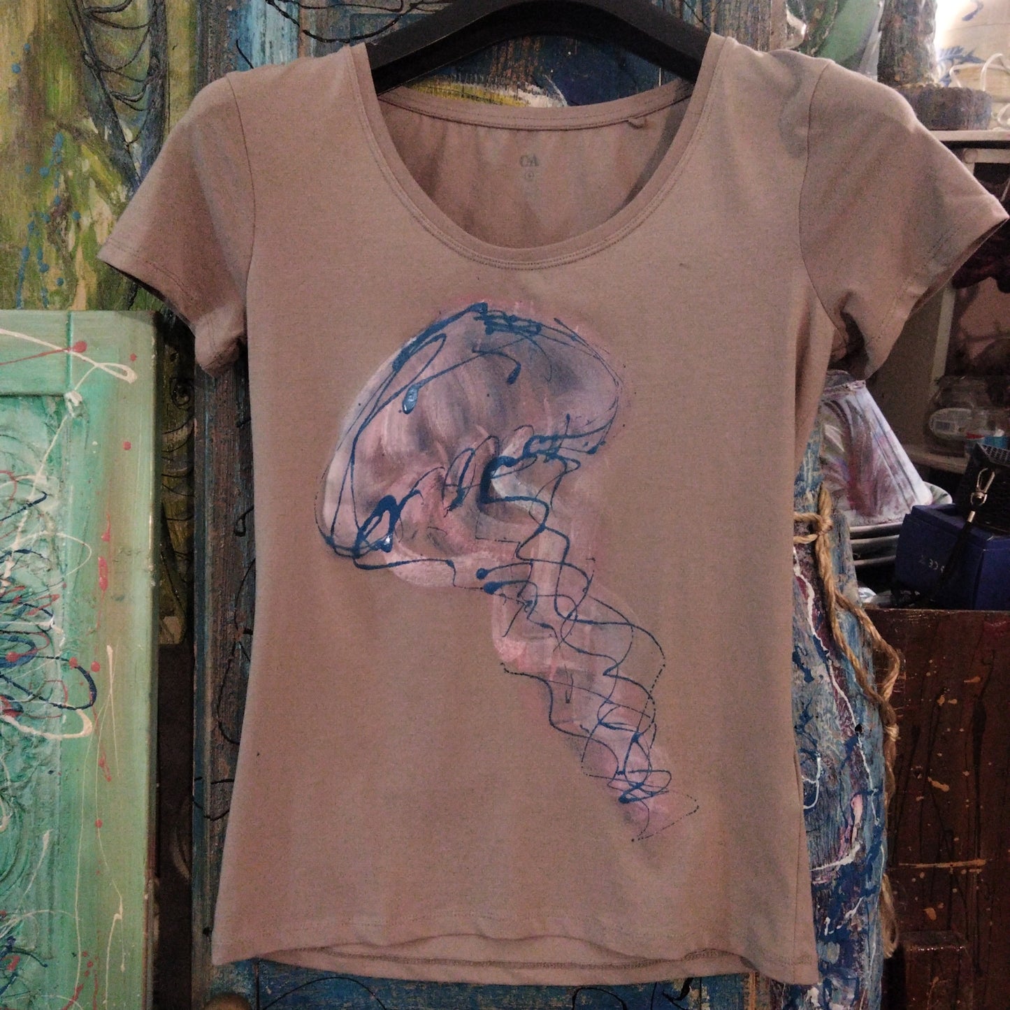 T shirt dipinta a mano hand painted small