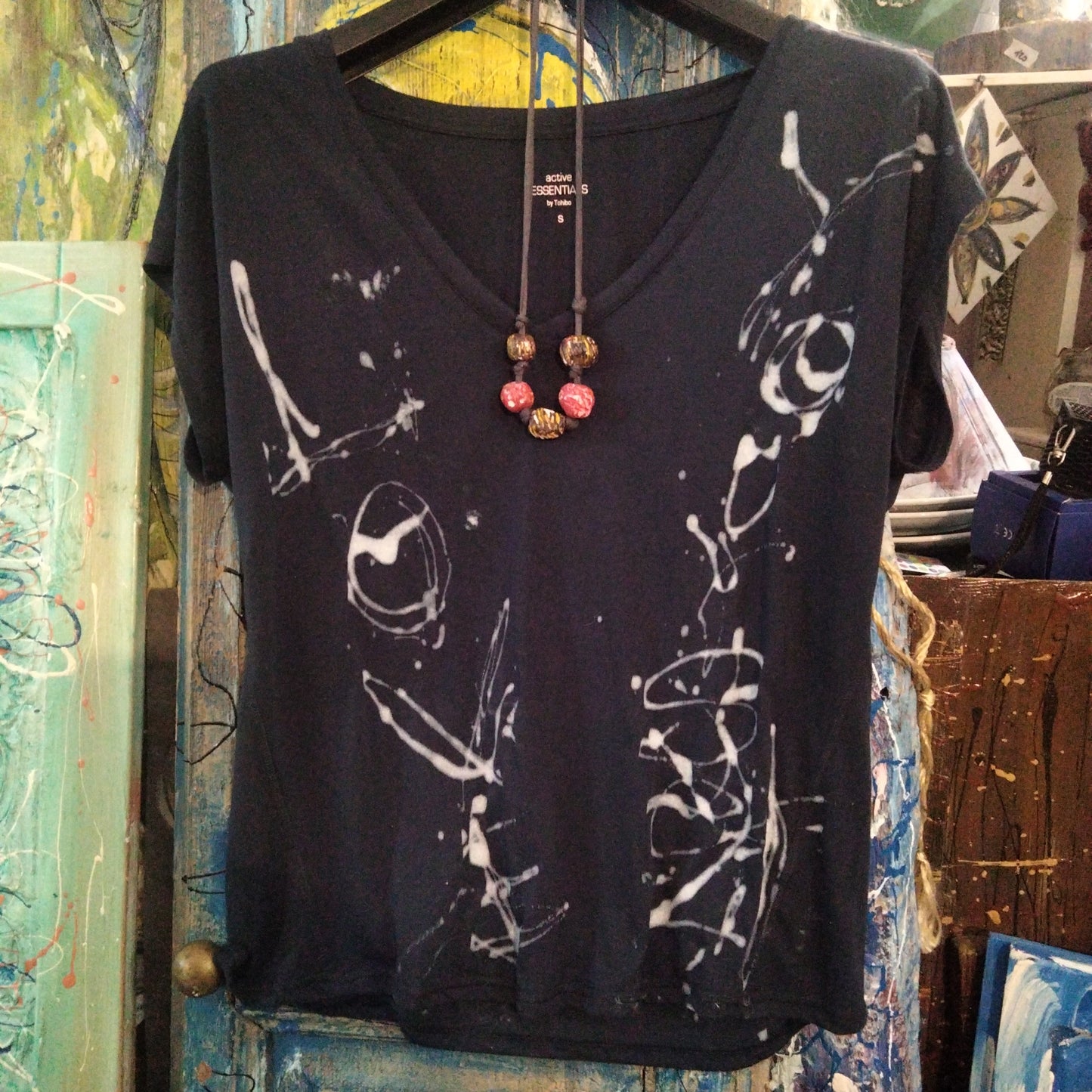 T-shirt hand painted love tg small