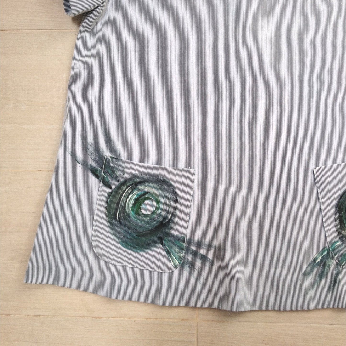 T shirt camicia maglia tg 42 hand painted unica