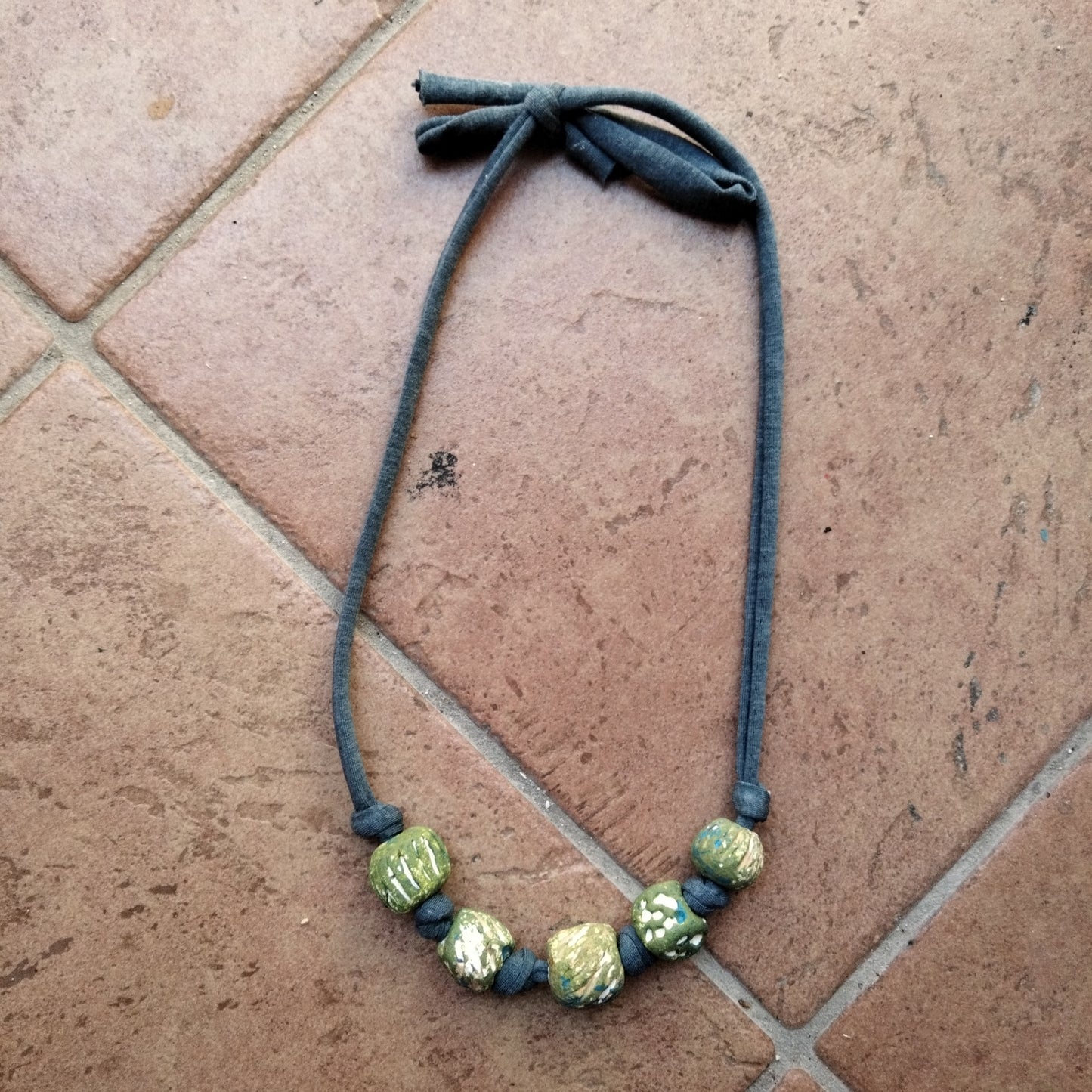 Collana necklace fatta a mano unica clay