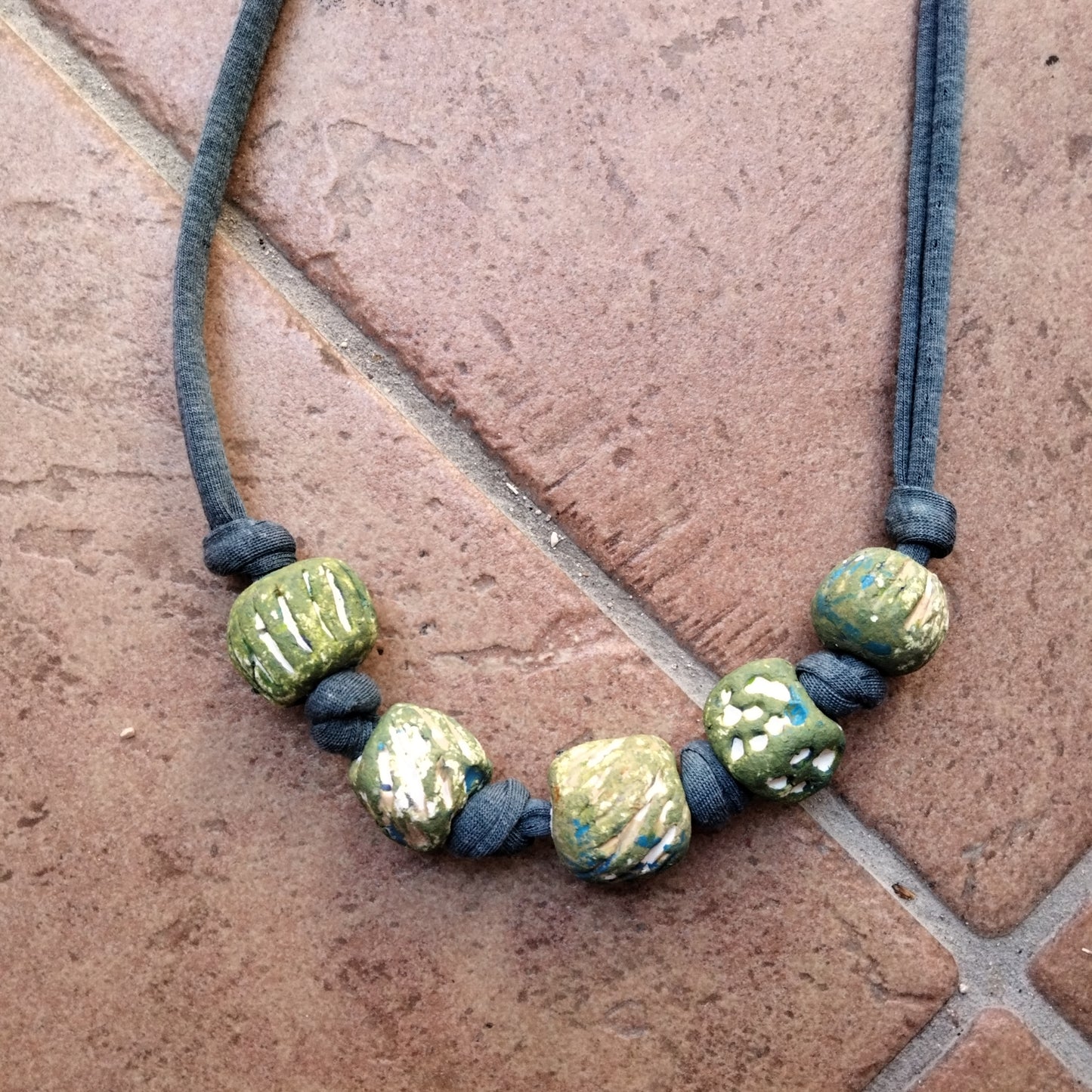 Collana necklace fatta a mano unica clay