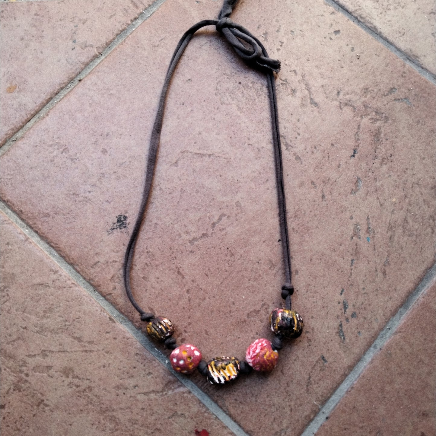 Collana necklace fatta a mano unica clay