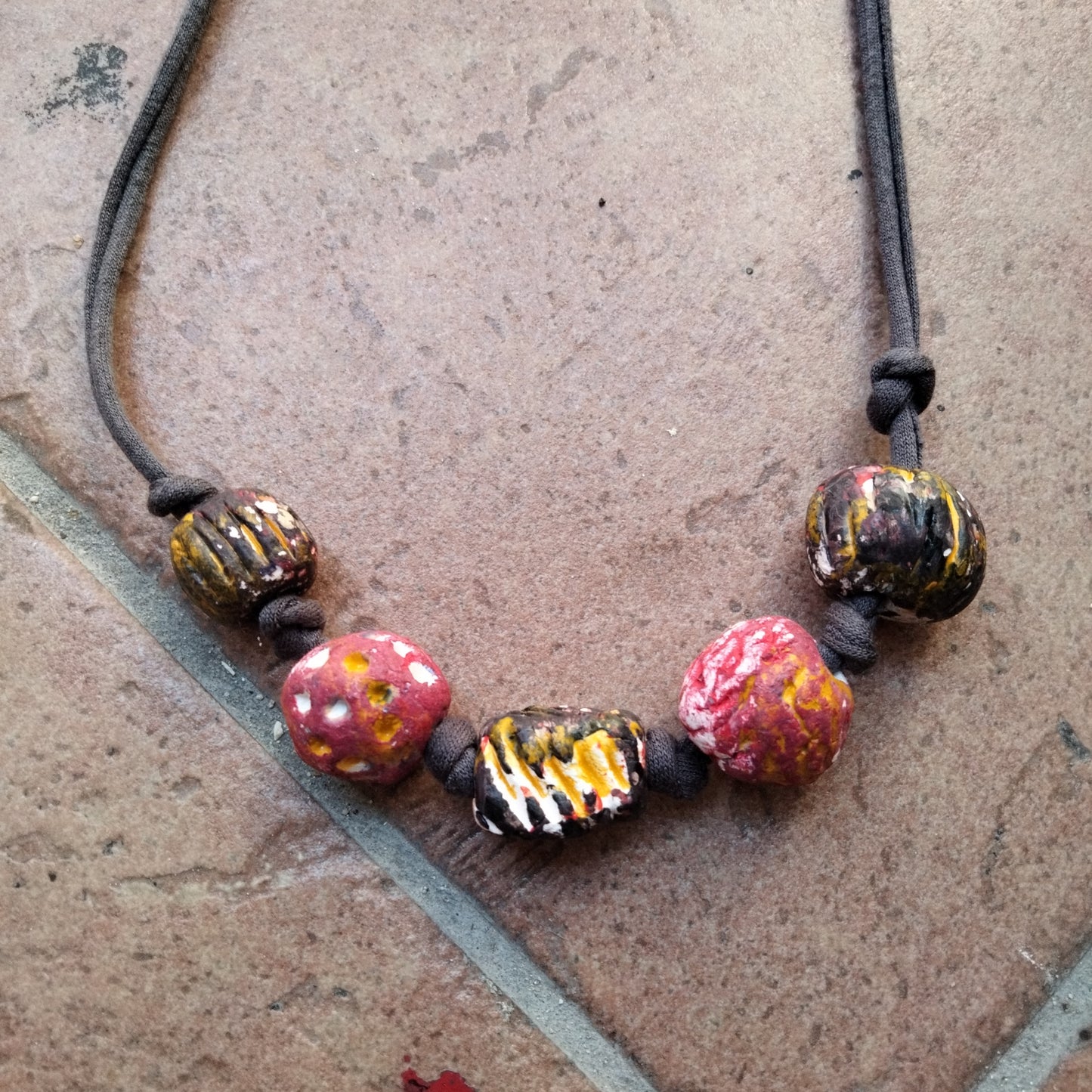 Collana necklace fatta a mano unica clay