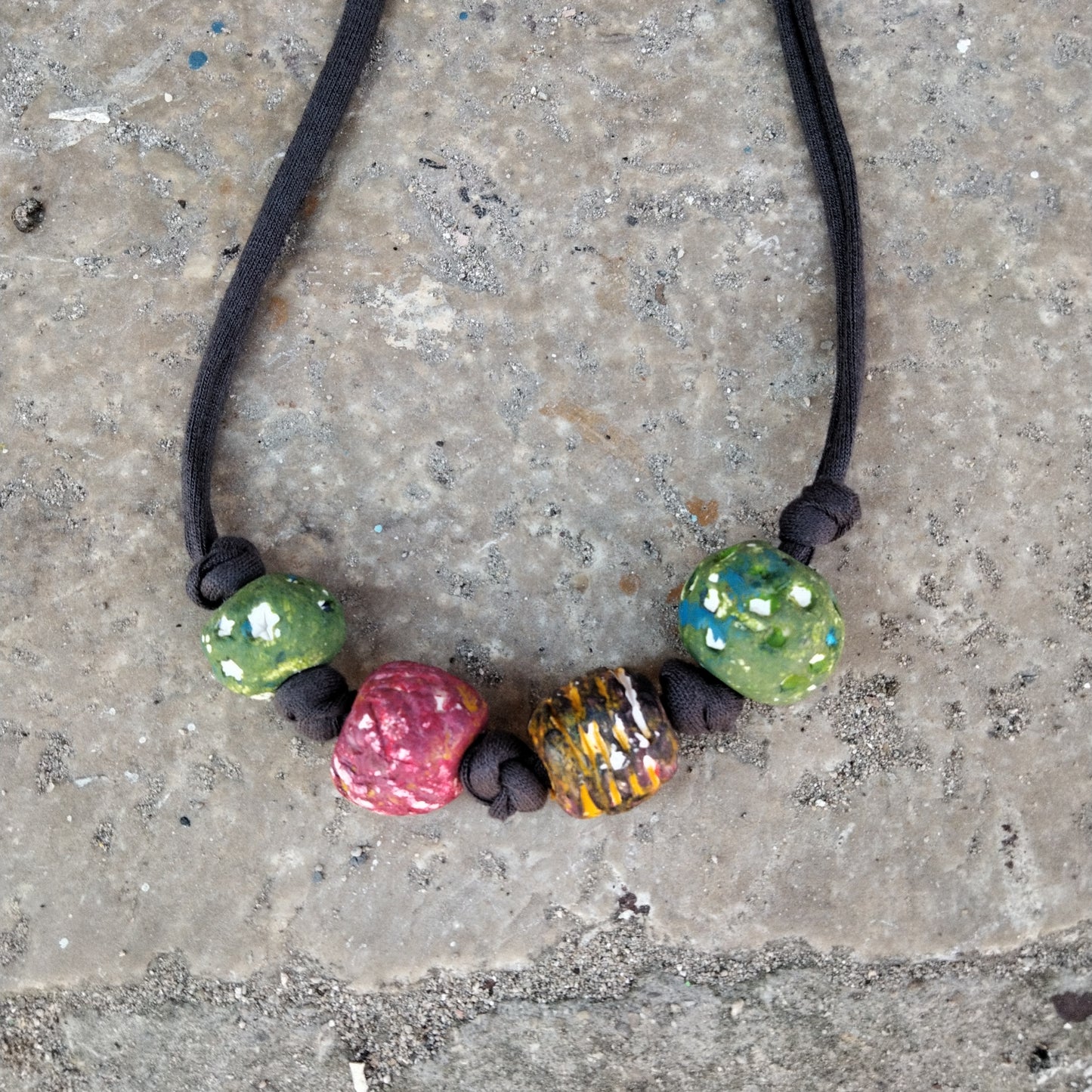 Collana necklace fatta a mano unica clay