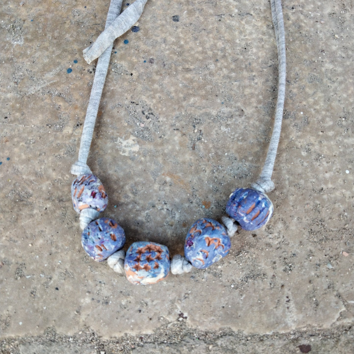 Collana necklace fatta a mano unica clay