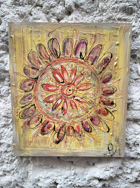 Mandala on wood materico sostenibile italian art