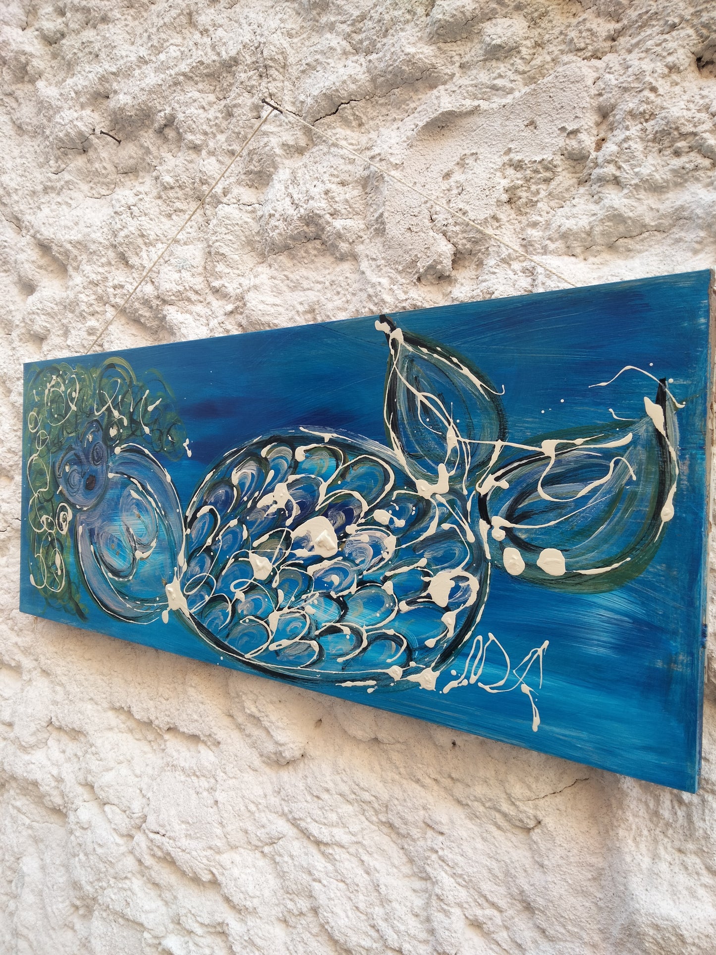 Sirena Mermaid su legno arte sostenibile tema marino modernart homedecor