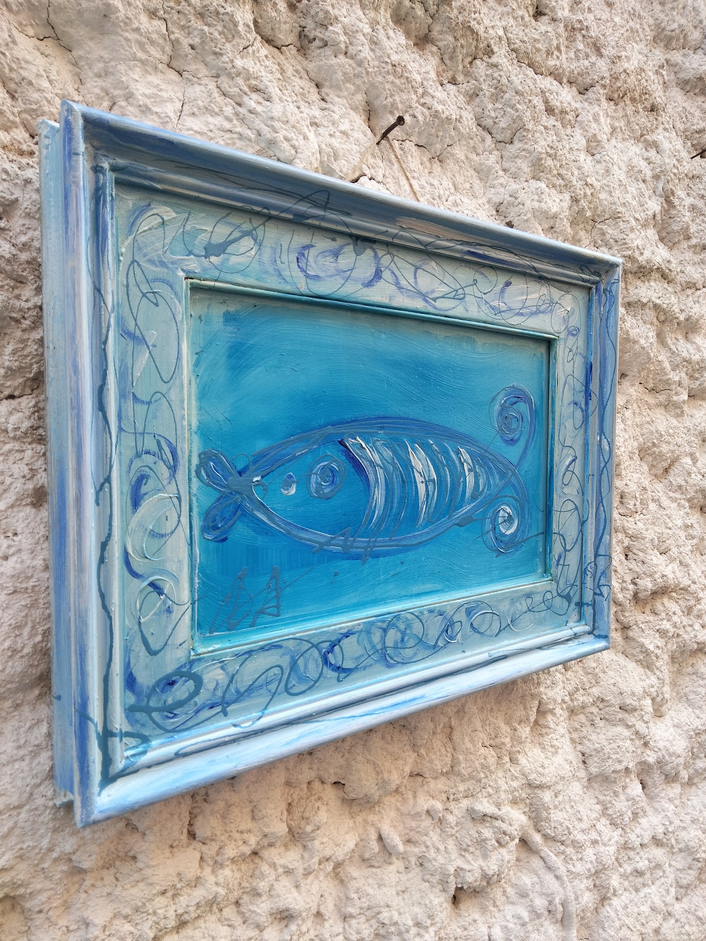 Cornice quadro marino arte sostenibile moderna art mare pesce