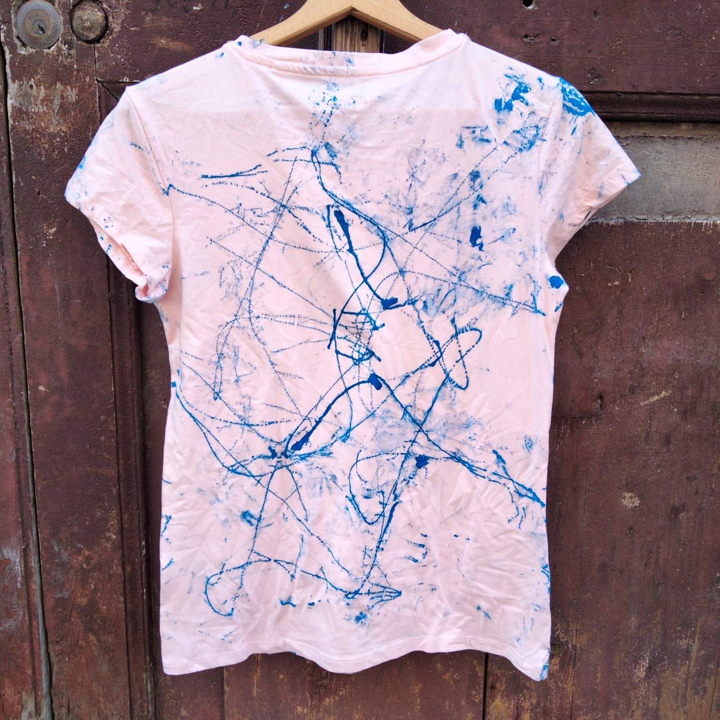 T shirt dipinta a mano tg xl hand painted cotton pink